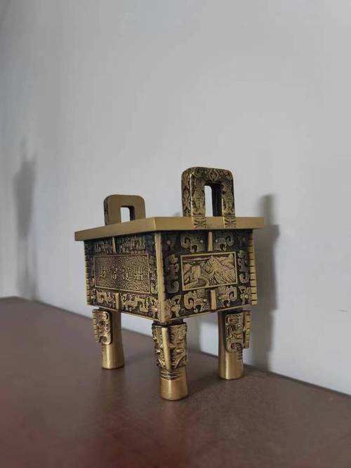 焕环祥鼎摆件 双龙四方鼎办公室乔迁装饰与开业礼品